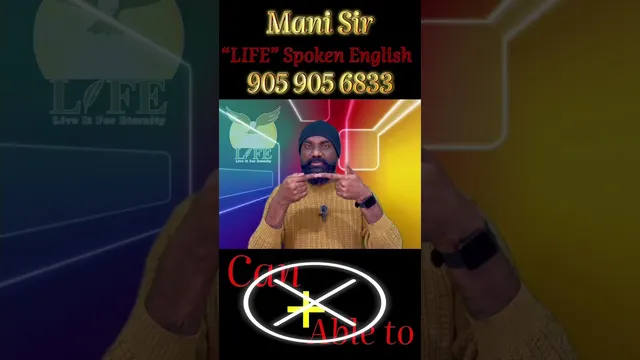 Mani Sir teaching: Common Errors 14: Can vs Able to